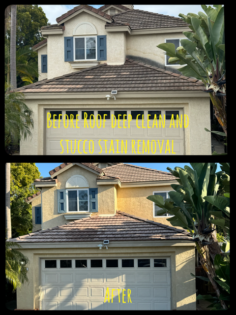 San Diego house wash and medium pressure roof deep cleaning